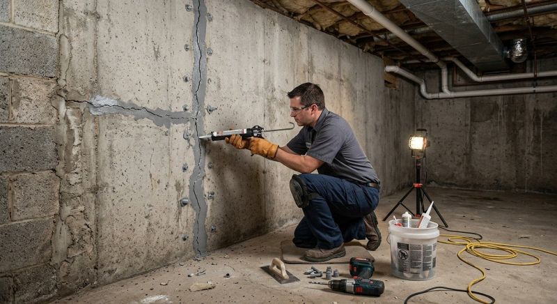 Basement Crack Repair in Somerville, MA