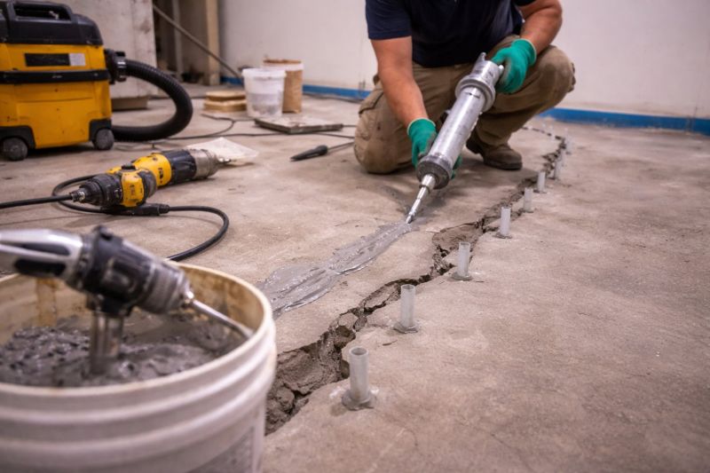 Cracked Basement Floor Repair in Somerville, MA