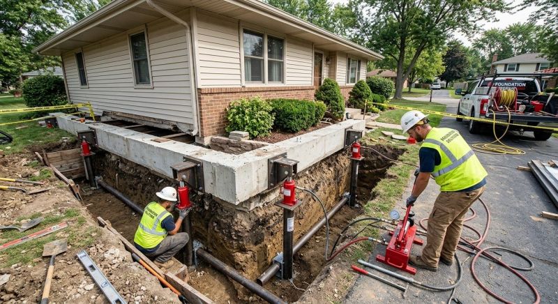 Foundation Jacking in Andover, MA