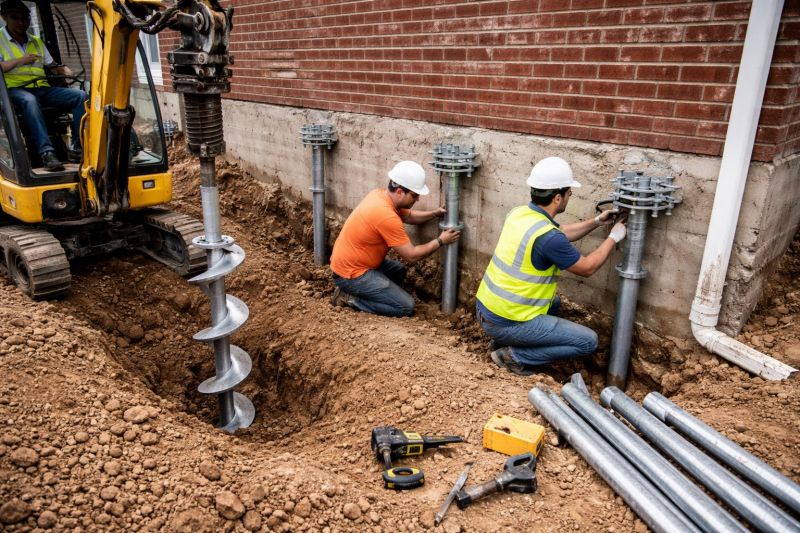 Helical Piers Installation in Somerville, MA