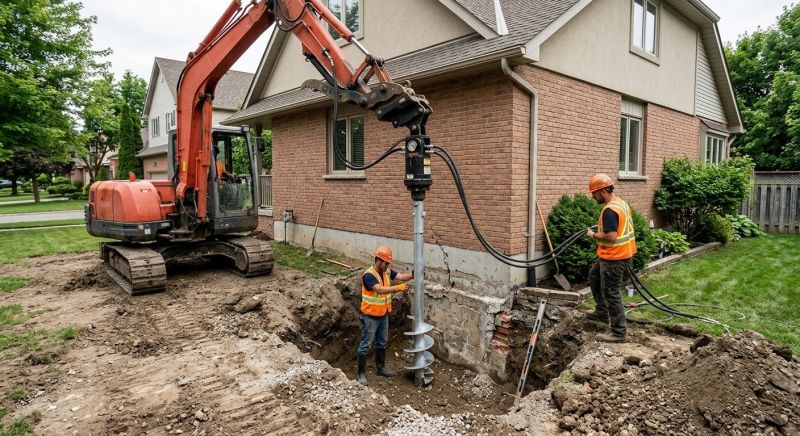 Helical Pile Installation in Somerville, MA