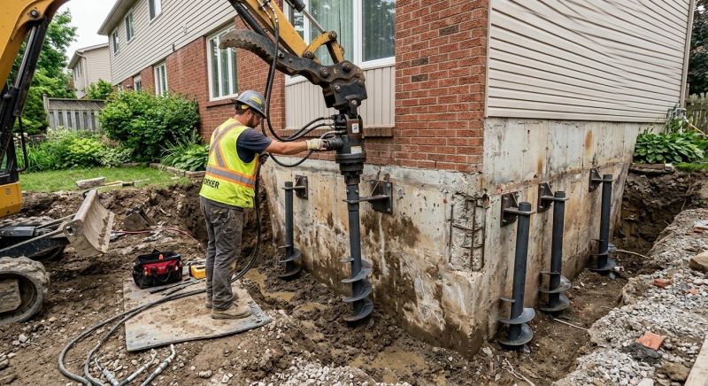 Helical Pile Installation in Somerville, MA