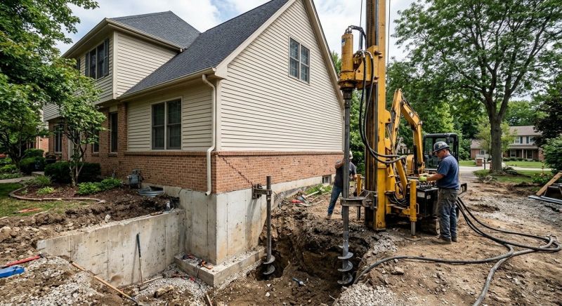 Helical Pile Installation in Somerville, MA