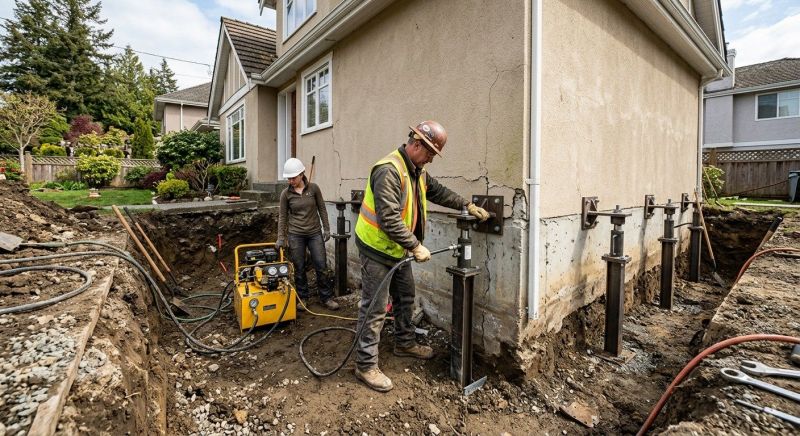 Sinking Foundation Repair in Dracut, MA