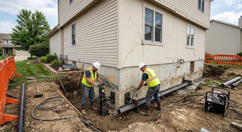 Sinking Foundation Repair in Wilmington, MA
